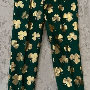 Men’s Green and Gold Clover Print Pants